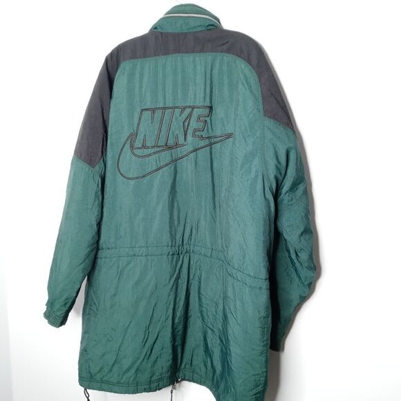 Vintage 80's Nike big logo long jacket size large - Picture 1 of 14